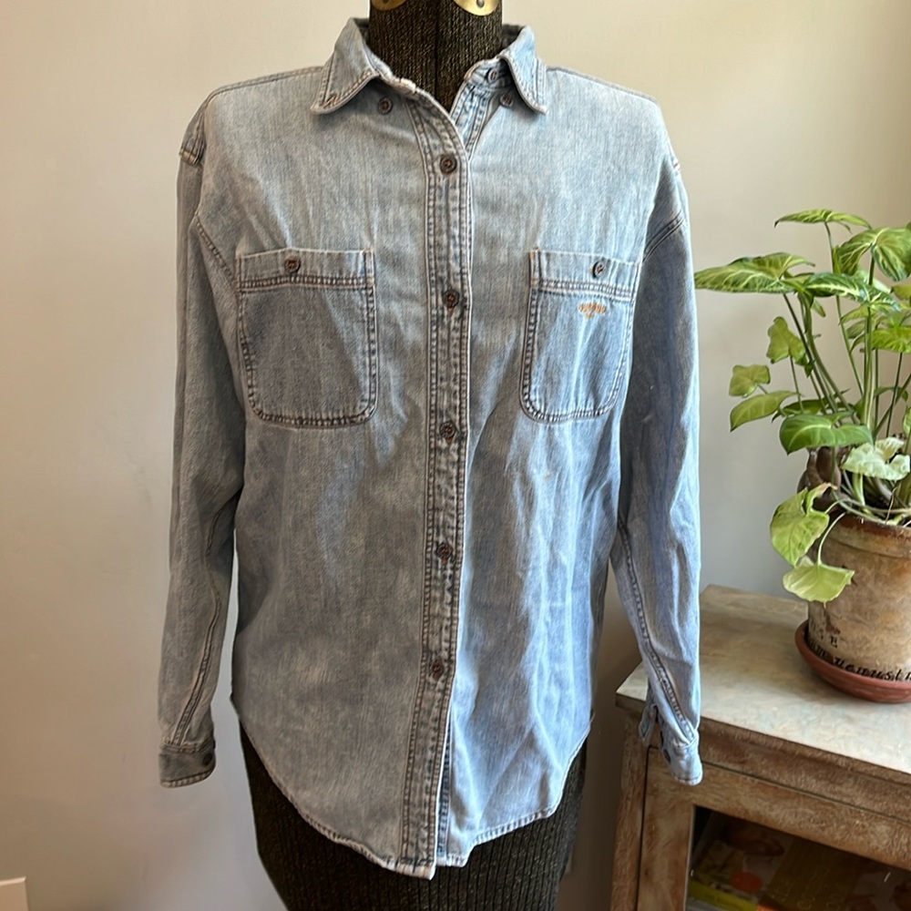 Limited Jeans Vintage 1980’s-90’s Cotton Denim Chambray Work Shirt